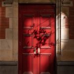 Red Wooden Door on Daylight